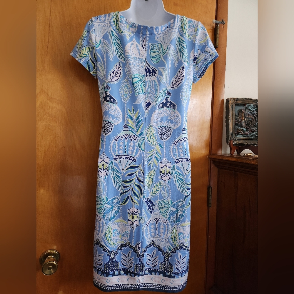 Lilly Pulitzer UPF 50+ Blue Peri Lapis Lanterns Engineered Knit Dress Size XS - Picture 3 of 11